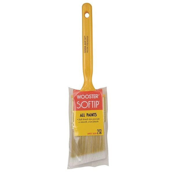 Wooster 2" Angle Sash Paint Brush, Nylon/Polyester Bristle, Plastic Handle Q3208
